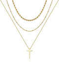 Turandoss Dainty Layered Choker Necklace, Handmade Y Pendant Necklace Multilayer Bar Disc Necklace Adjustable Layering Choker Necklaces for Women