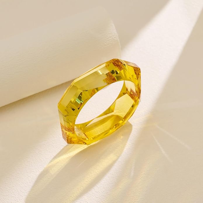 Trendy Acrylic Resin Bangle Bracelet for Women Chunky Transparent Acetate Mottled Plate Bangle Bracelet Statement Jewelry