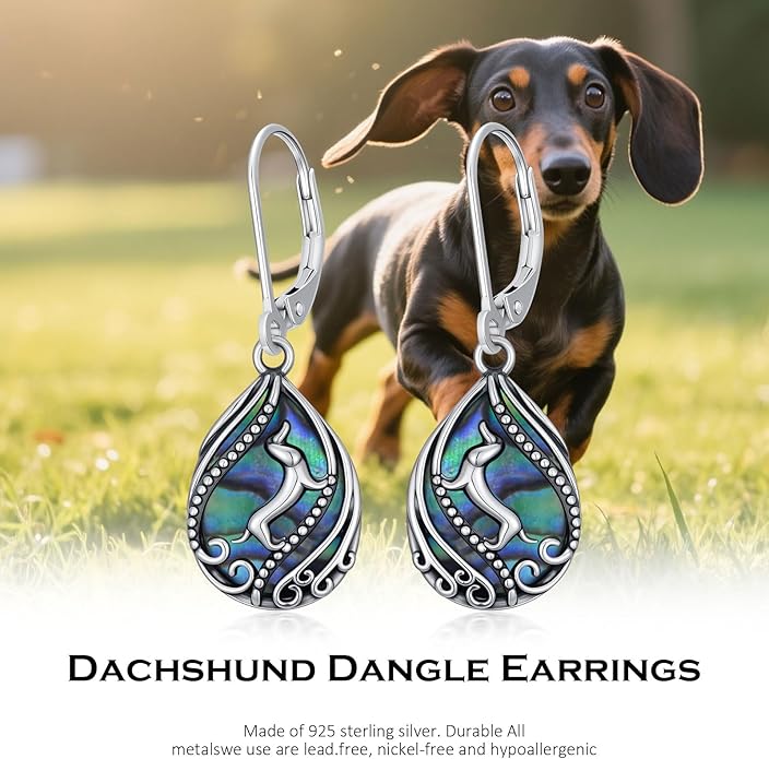 Animal Earrings 925 Sterling Silver Abalone Shell Dangle Drop Earrings Leverback Earrings Cute Animal Jewelry Gifts for Women Girlfriend