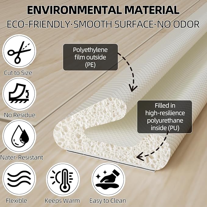 V Strip Weather Stripping Door Seal, Door Gap Filler - Image 2