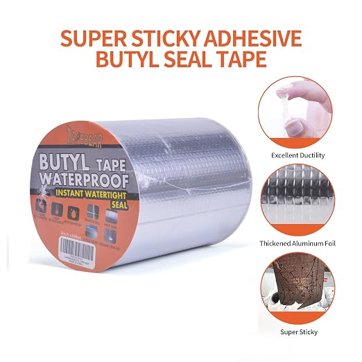 TAPEBEAR Butyl Tape Aluminum Waterproof Sealing Tape 6" x 16Feet | Sealant Tape - Image 2