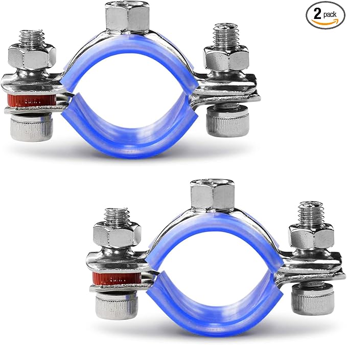 AKIHISA 2 Pcs 304 Stainless Steel Pipe Supports, Wall Mount Ceiling Mount Pipe by AKIHISA
