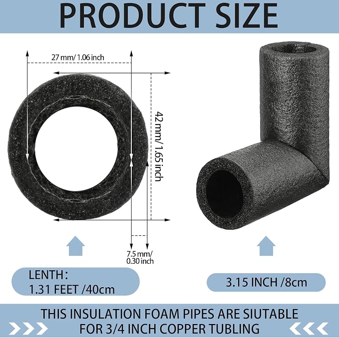 8 Pack Foam Pipe Insulation - Image 2