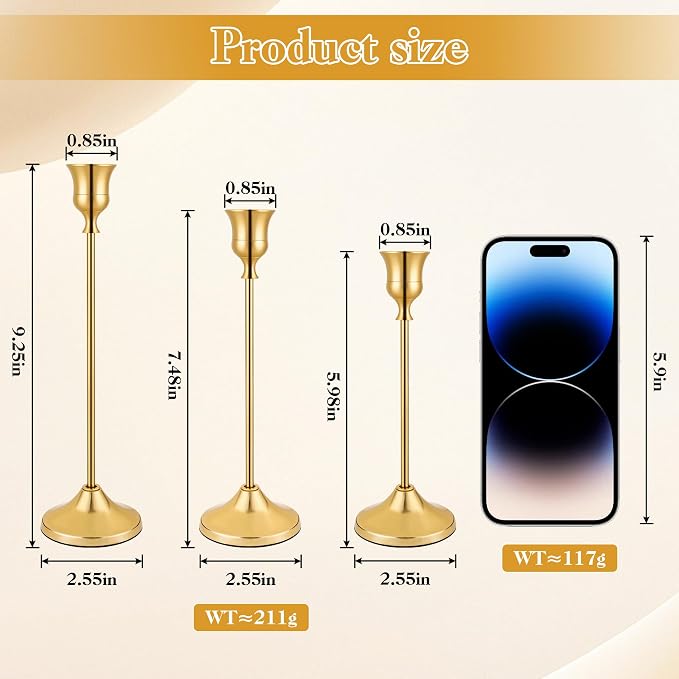 6PCS Candlestick Holders, Taper Candle Holder - Image 2