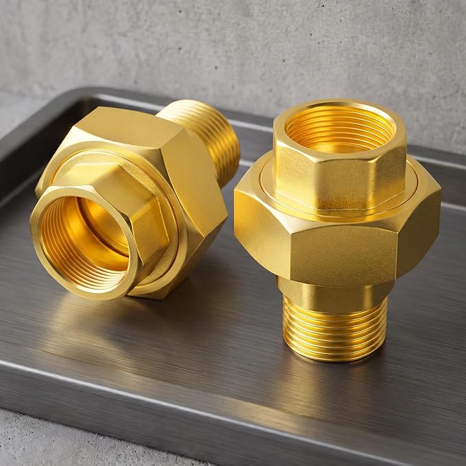 GASHER 5PCS 1/2"NPT Brass Union Pipe Fitting | 1/2 Inch Male x 1/2 Inch Female - Image 9