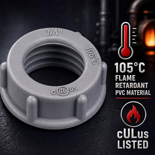 Pushglossy 100 Pcs Plastic 3/4 Inch Insulating Bushing Threaded Electrical - Image 3