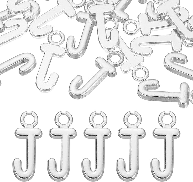uxcell Letter Charm, Alloy Letter Initial Alphabet Charm for DIY Crafts Jewelry Making Bracelet Earrings Necklace