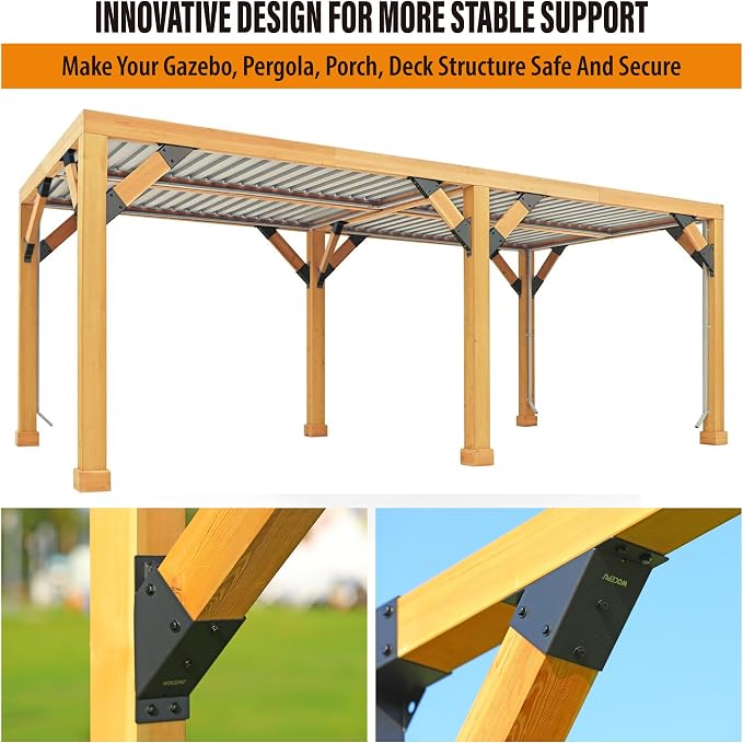 8pack 4x4 Degree Angle Support Brackets, - Image 4