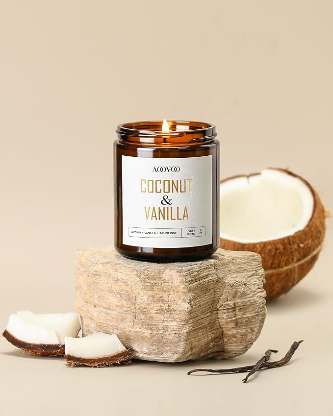 AOOVOO Coconut Vanilla Candles - 36 oz Scented Candles - Image 2