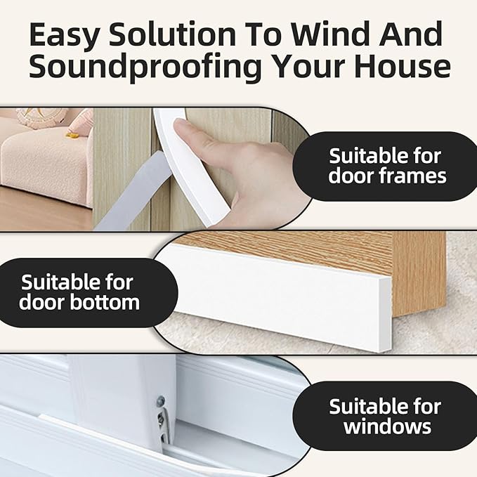 1/2 in Wide x 1/8 in Thick x 33FT Window Sealing Tape, Weather Stripping Door - Image 4