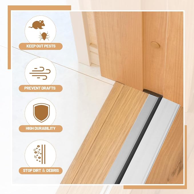 Tandefio 1 Pcs 4-9/16"x1"x36" Exterior Door Threshold Heavy Duty Silver - Image 5