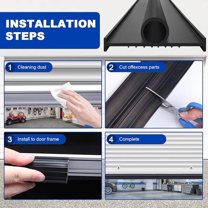 DGSL Garage Door Bottom Seal, 5/16 T-End Rubber Weather Stripping, 12 FT | U+O - Image 6