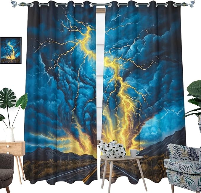 Fantasy Lightning Road Blackout Curtains - Image 2
