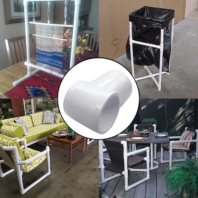 1“ Slip Tee PVC Fitting, Furniture Grade PVC DIY Connector - Image 5