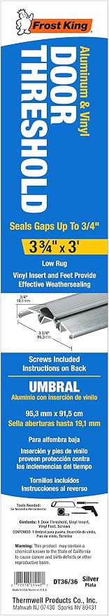 Frost King DT36/36A 3-3/4-Inch Wide Aluminum Threshold 3-3/4-Inch by 36-Inches - Image 2