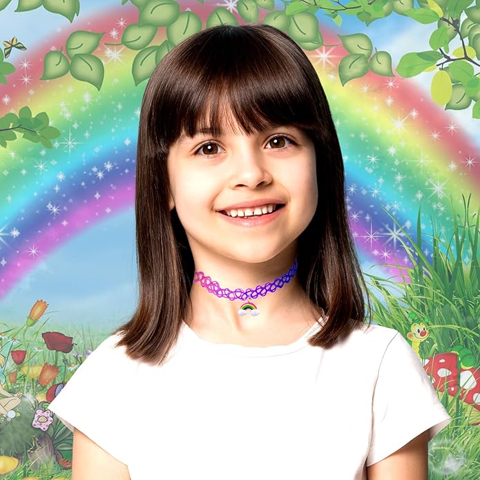 BodyJ4You 12PC Tattoo Choker Necklace for Women - 90s Choker Necklaces Y2K Fashion Trendy Vintage - Emo Black Choker Rainbow Pink White Purple Neon Green Blue Daisy Flower