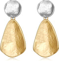 YUJIE Gold Plated Earrings for Women Geometric Chunky Dangle Earring Trendy Silvery Two-Tone Statement Jewelry