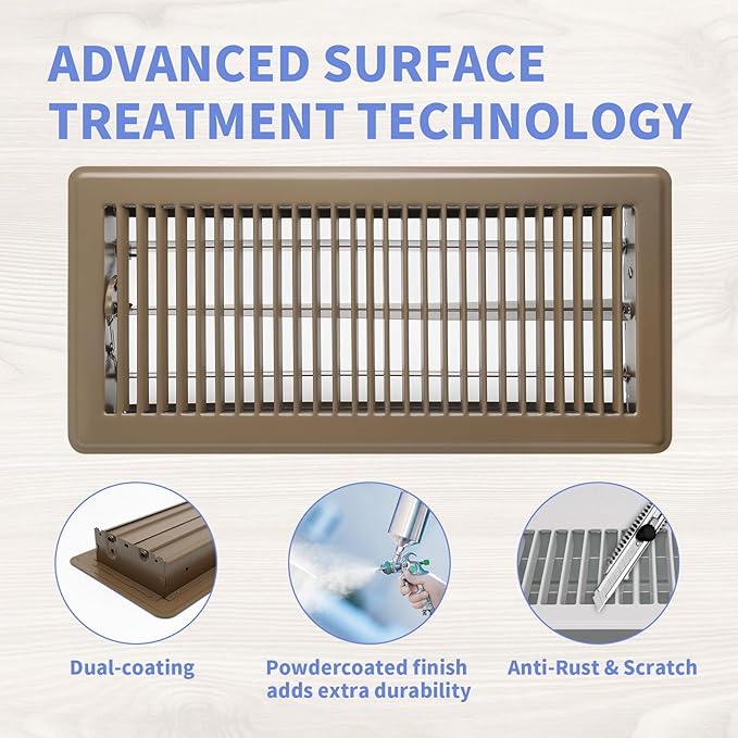 Howeall 6x14 Inch Floor Vents Heavy Duty Floor Registers, Floor Air Vent Covers - Image 3