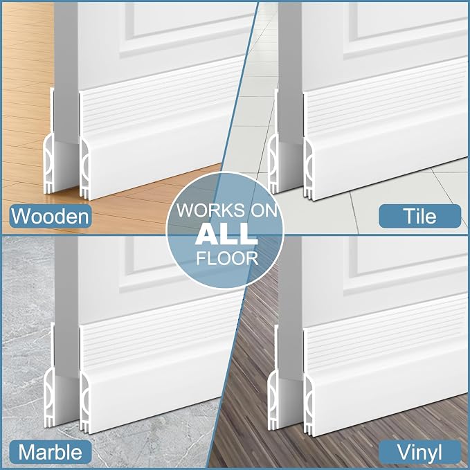 Door Draft Stopper, Door Sweep for Bottom of Door, Under Door Gap Filler for - Image 9