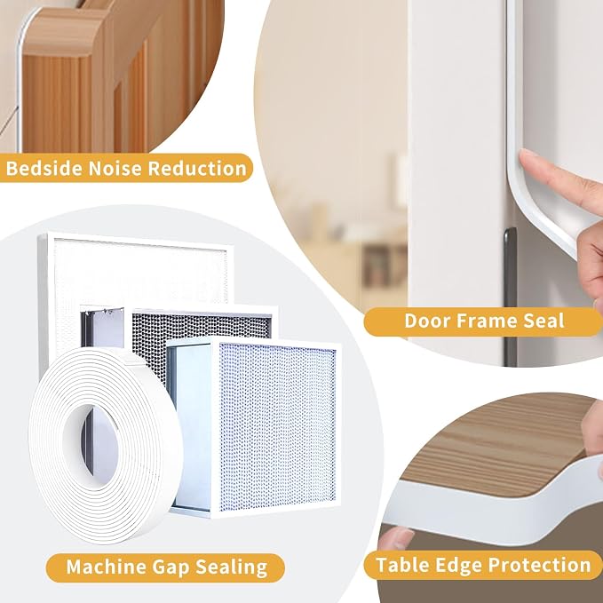 1/2 Inch Wide 1/17 Inch Thick White Window Sealing Tape, Weather Stripping Door - Image 5