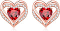 Iefil Valentine Day Gifts for Her - 925 Sterling Silver Heart Stud Earrings Birthday Gifts for Women