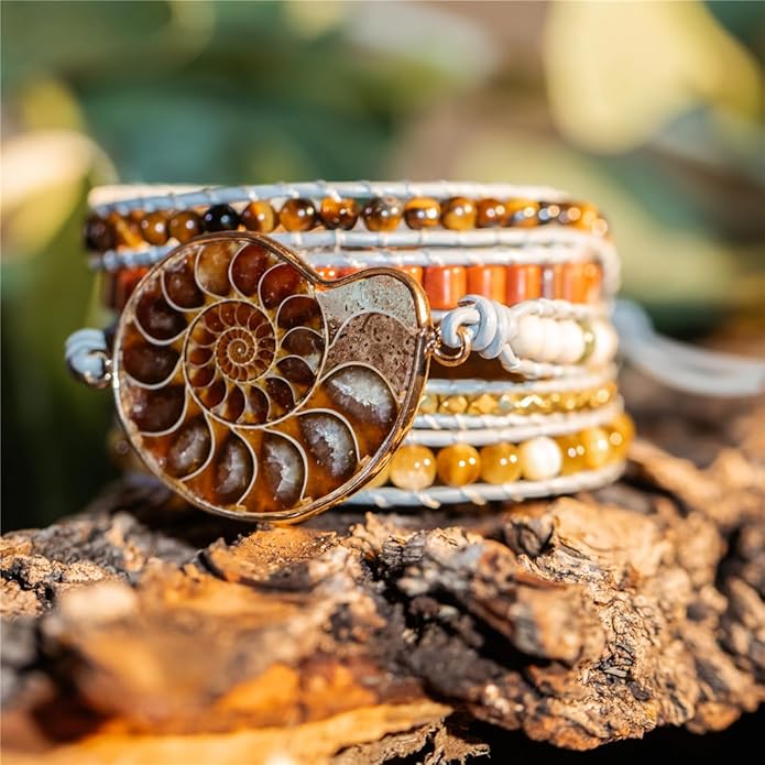 YGLINE Boho Handmade Wrap Leather Tube Crystal Stone Bracelet for Women