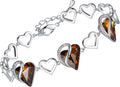 Leafael Infinity Love Heart Link Bracelets, Birthstone or Healing Stone Crystal Bracelet for Women, Silver Tone Jewelry Gifts for Her, 7-inch Chain and 2-inch Extender
