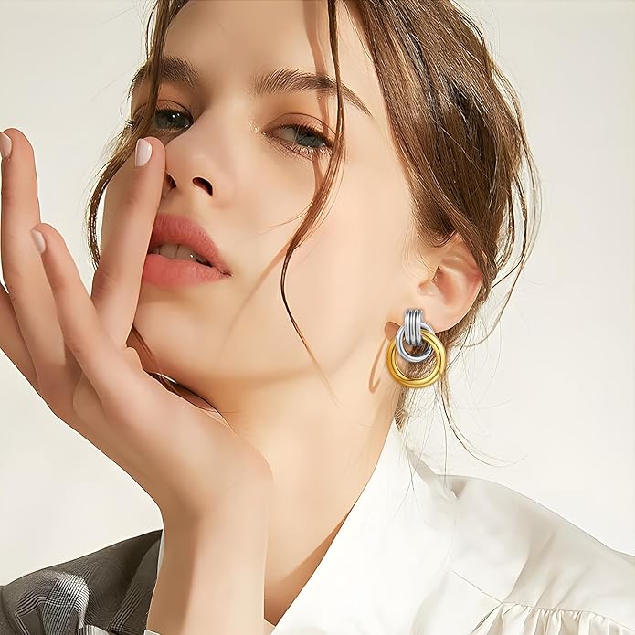 Gold Geometric Drop Dangle Earrings for Women Long Link Dangle Earrings Jewelry Gift