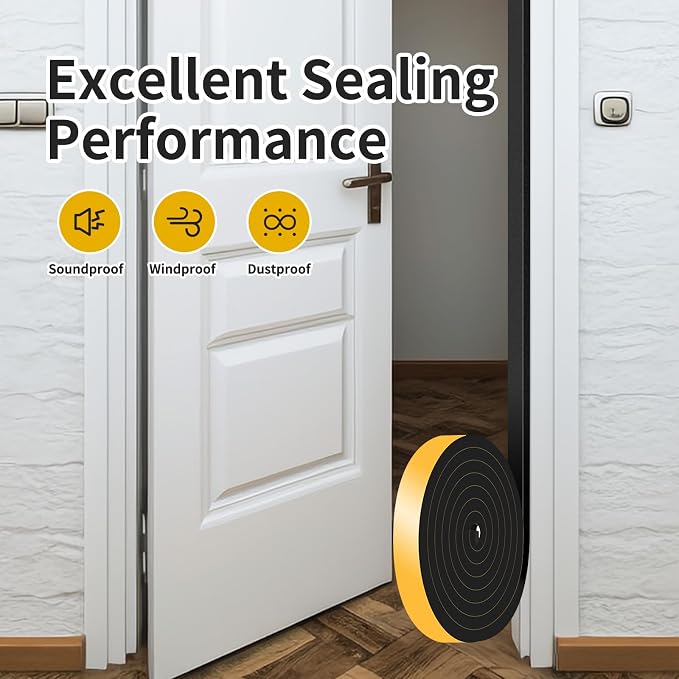 Door Weather Stripping, for Door and Window, 1/2 in x 1/2 in x 13Ft | Air - Image 6