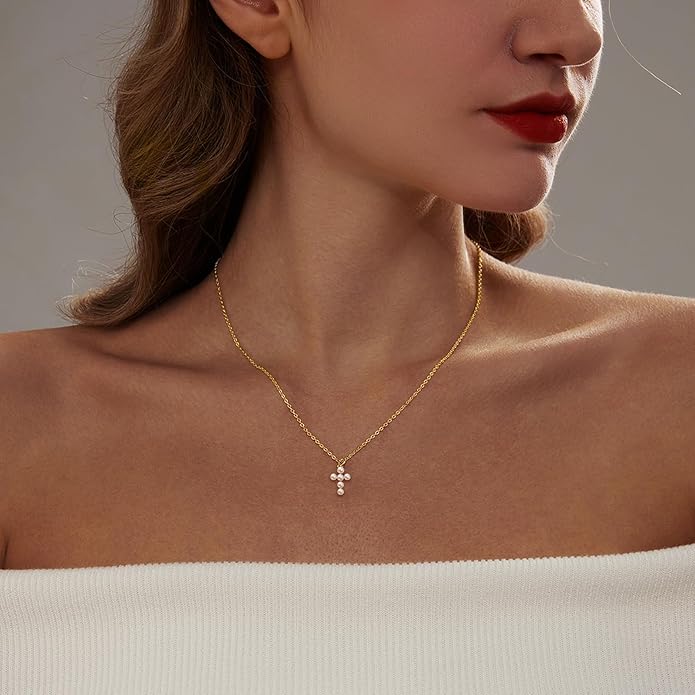 Zeffy Pearl Necklace 4MM/6MM/8MM Dainty Round Imitation Pearl Choker Necklace Wedding Pearl Necklace Delicate Jewelry for Women Simple Bridesmaid Jewelry Gifts