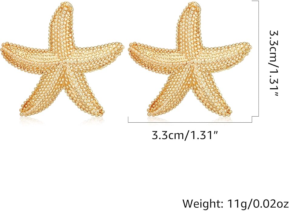 MISS RIGHT Gold Shell Earrings for Women, Stainless Steel Sea Shell Stud Seashell Earrings Beach Jewelry, Hypoallergenic Lightweight Summer Earrings