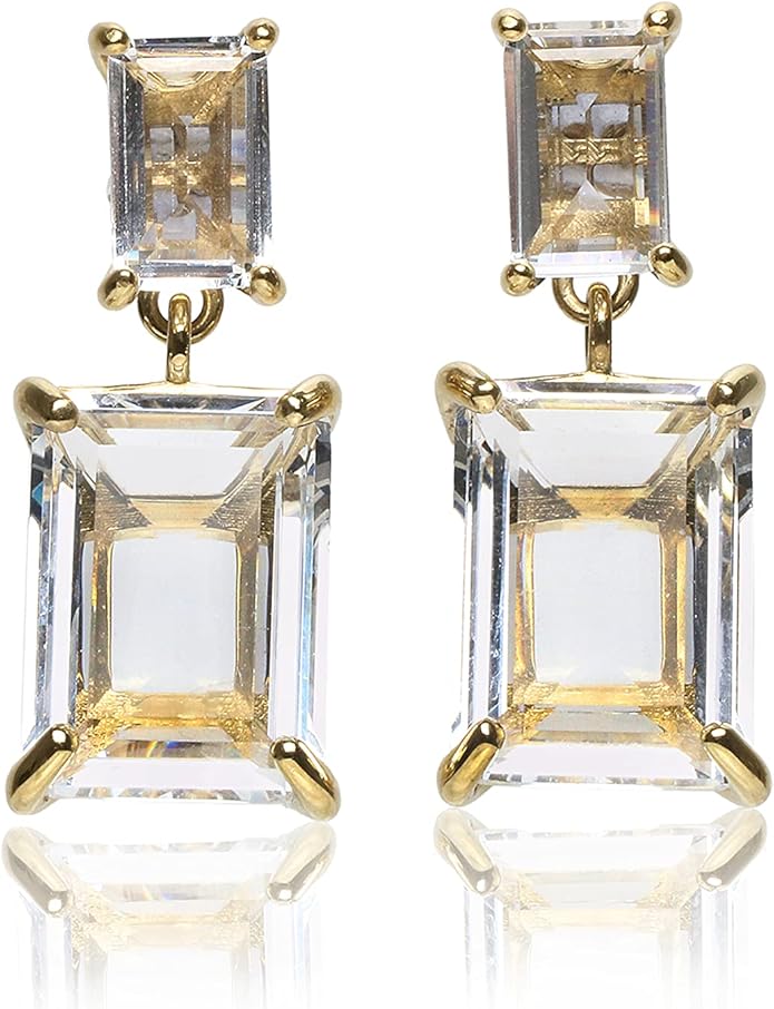 Quartz Crystal Dangle Earrings - Statement Artisan Design for Women - Maximalist & Bridal Jewelry - Customizable Stud or Drop Style