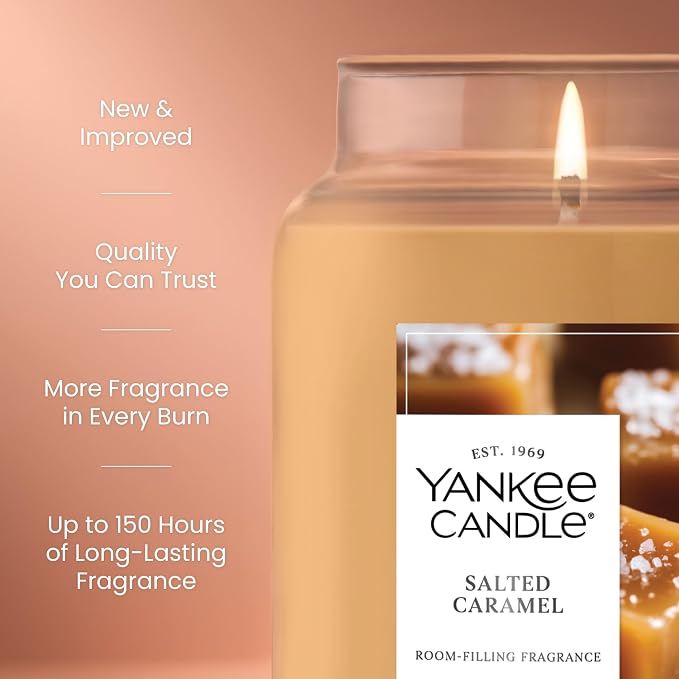 Yankee Candle Salted Caramel Scented Candle, 22oz Large Jar - Image 3