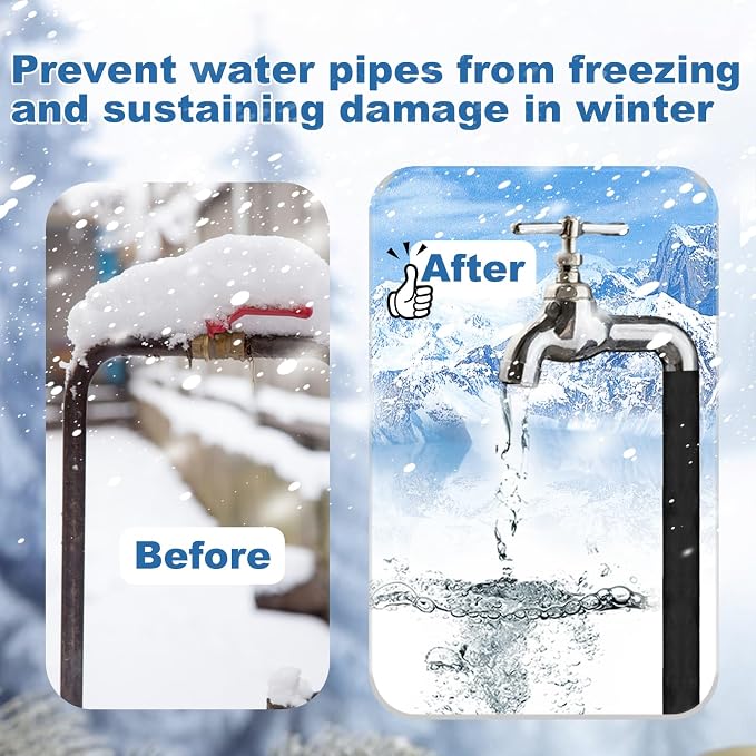 Foam Pipe Insulation Covers, 1/2" Water Pipe Freeze Protection | 12PCS Foam - Image 5