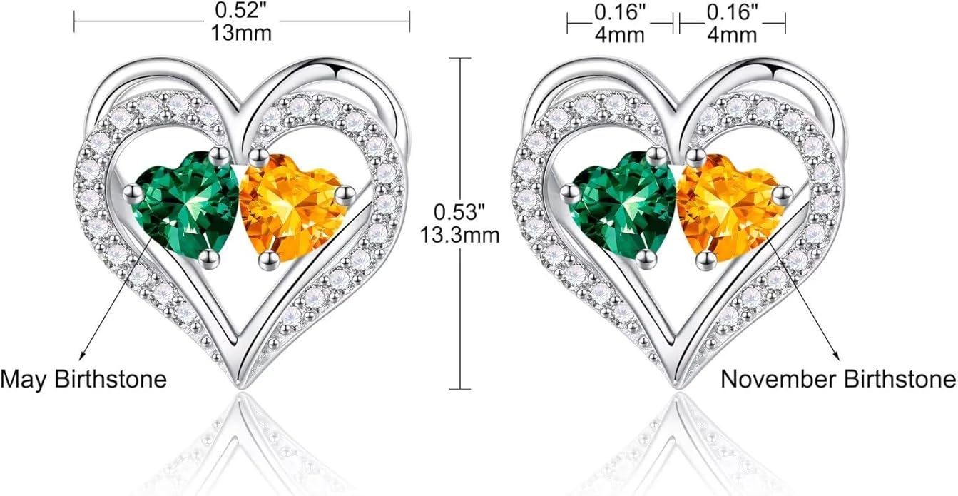 Iefil Valentines Day Gifts for Her - 925 Sterling Silver Birthstone Earrings, Anniversary Birthday Gifts for Women Wife Girlfriend Mom
