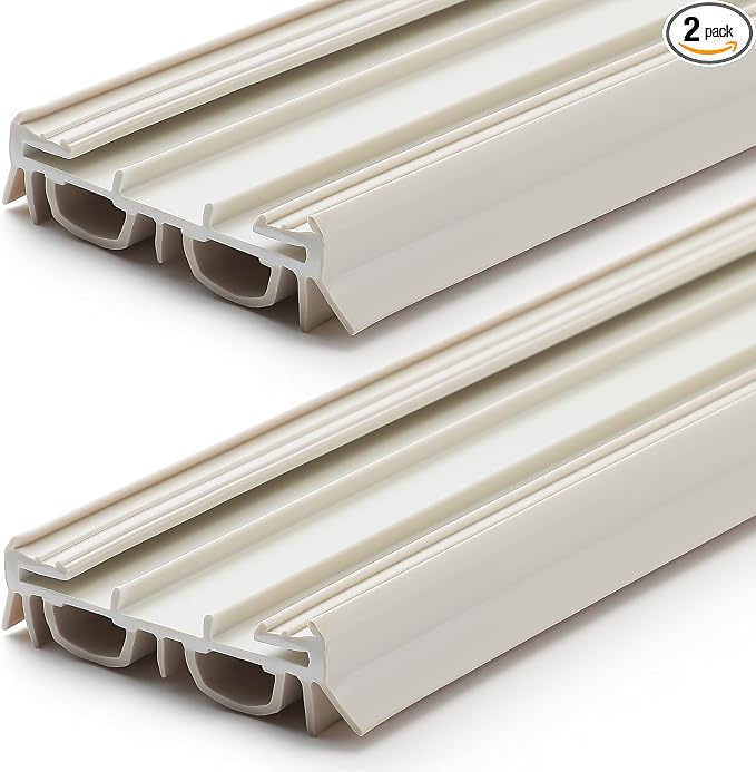 Pushglossy 2 Pack Slide on Door Sweep 35-3/4 Inches Double Bulb Weatherstrip by Pushglossy