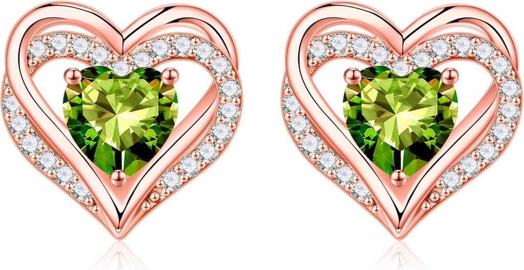 Iefil Valentine Day Gifts for Her - 925 Sterling Silver Heart Stud Earrings Birthday Gifts for Women