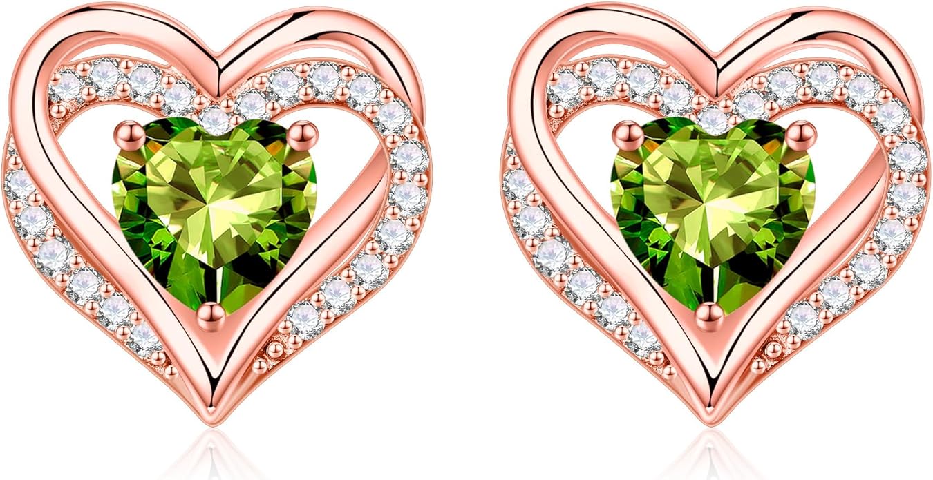 Iefil Valentine Day Gifts for Her - 925 Sterling Silver Heart Stud Earrings Birthday Gifts for Women