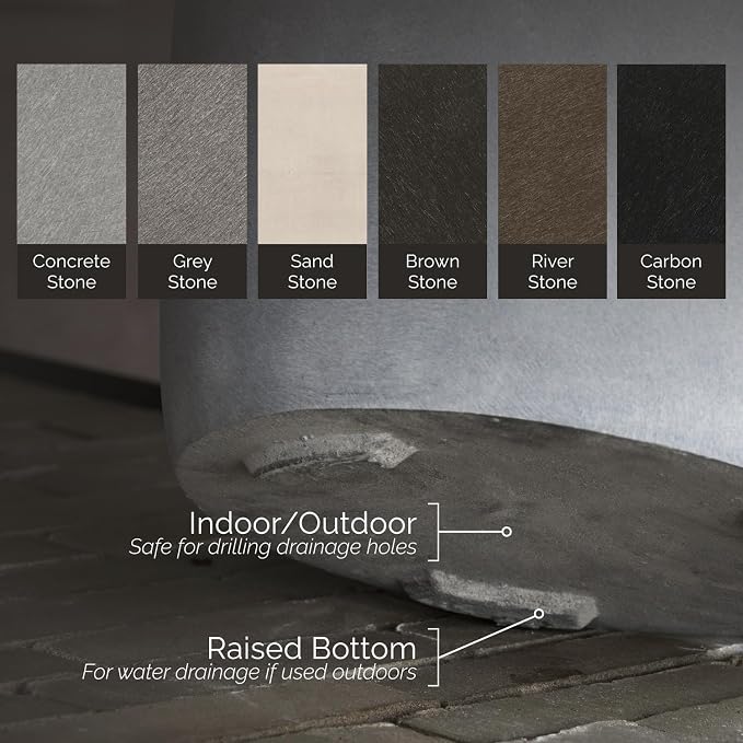 Lupo Tapered Indoor/Outdoor Planter, 37x28in Concrete Stone - Image 5