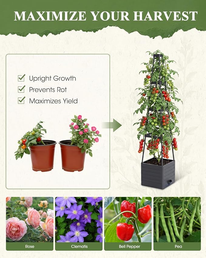 2-Pack Tomato Planter with Trellis, Tomato Cages - Image 6