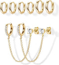 Small Gold Huggie Hoop Earrings Set for Women Men Hypoallergenic 14K Plated Stack Cartilage Earrings, Multiple Piercing Lightweight Mini Thin Cute Dainty Trendy Jewelry Set Christmas Gifts for Women