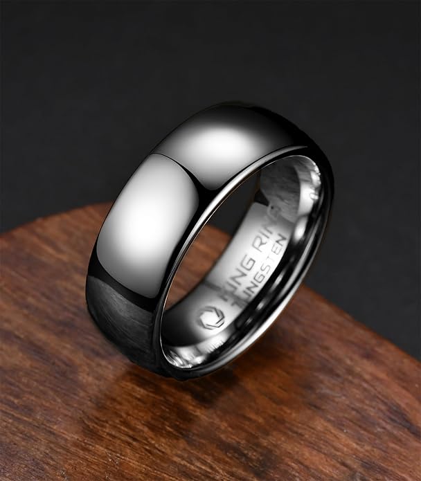 King Ring Tungsten 4/6/8mm Rings – Super Polished Finish Tungsten Bands – Designed in USA