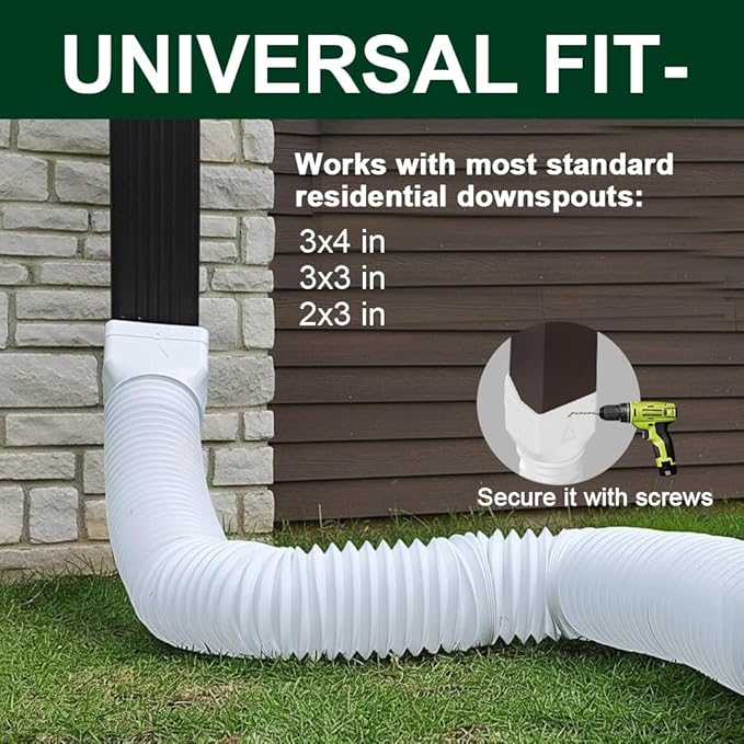 1 Pack White-Rain Gutter Downspout Extensions, Gutter Extender - Image 6