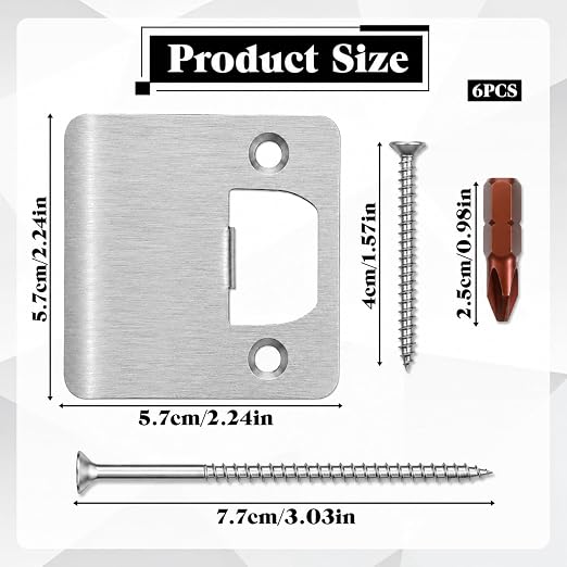 Extended Door Strike Plate, 2-1/2" x 2-1/4" Extended Lip Strike Plate | Matte - Image 2
