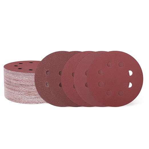 HARFINGTON 150Pcs 5Inch Sanding Disc 8 Hole Hook and Loop Sandpaper Red | by HARFINGTON