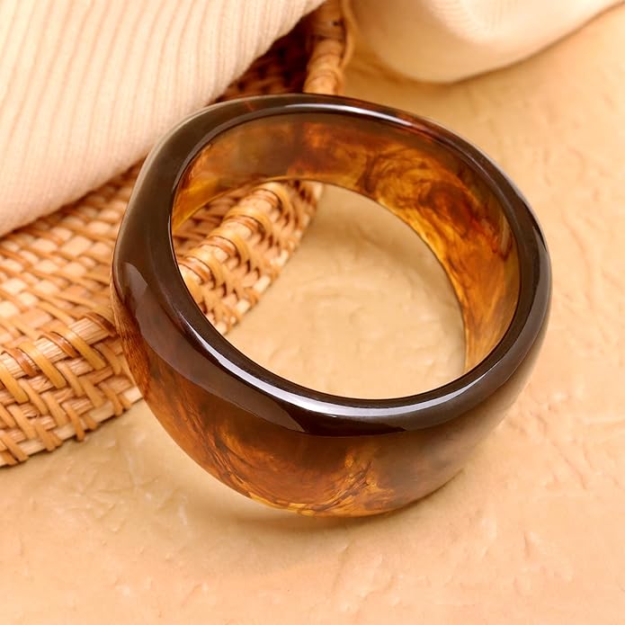 Chunky Resin Wide Bangle Bracelets for Women, Trendy Statement Minimalist Acrylic Bracelet Prom Holiday Jewelry Gift
