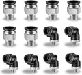 CNAODUN 12 Pcs Push to Connect Fittings 1/2 Inch Tube OD x 1/4 Inch NPT Thread by CNAODUN