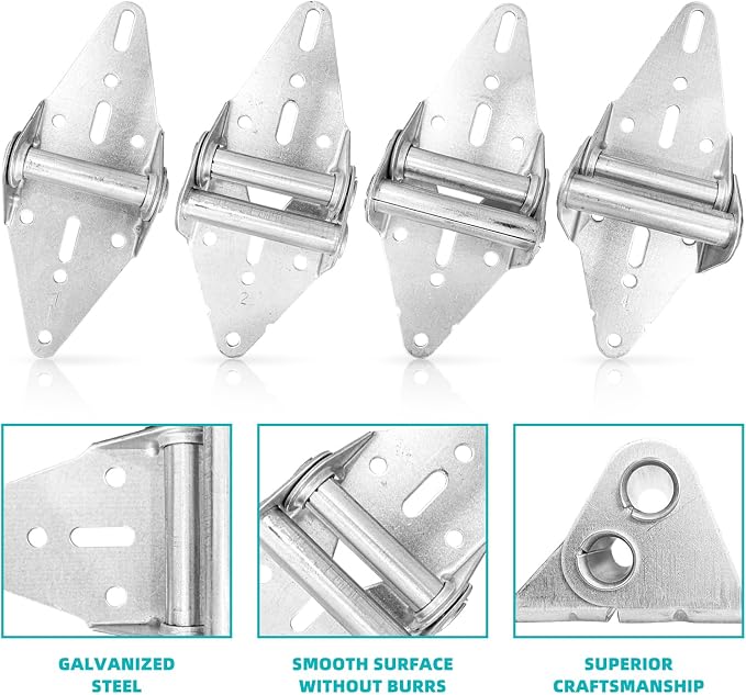 8 Pcs Garage Door Hinges #1#2#3#4 | Heavy Duty Steel, Galvanized Finish - Image 6