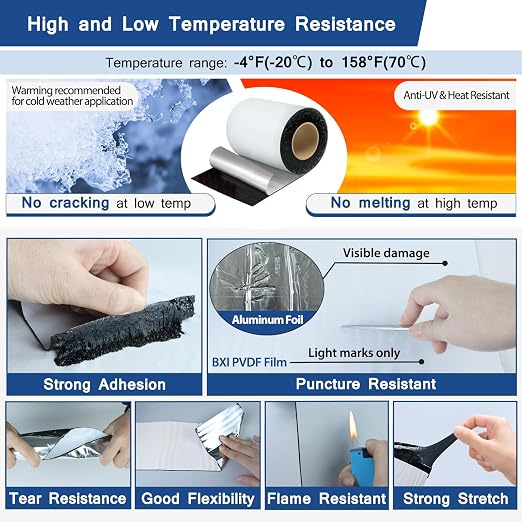 BXI Fluorocarbon Film Asphalt Waterproof Tape, 12 Inches X 32 Feet, - Image 4