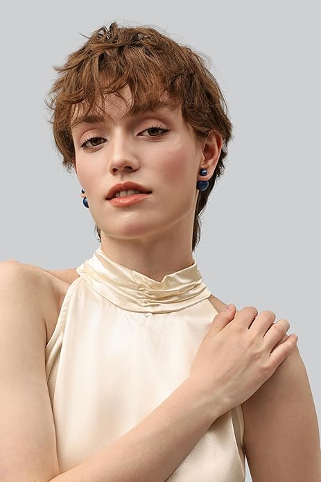 Trendy Stud Earrings Set for Women, 3 Pairs of Ball Earrings, Colorful Replaceable Beads, Gemstone Design, Lightweight Aluminum Alloy, Hypoallergenic Titanium Stainless Steel Stud